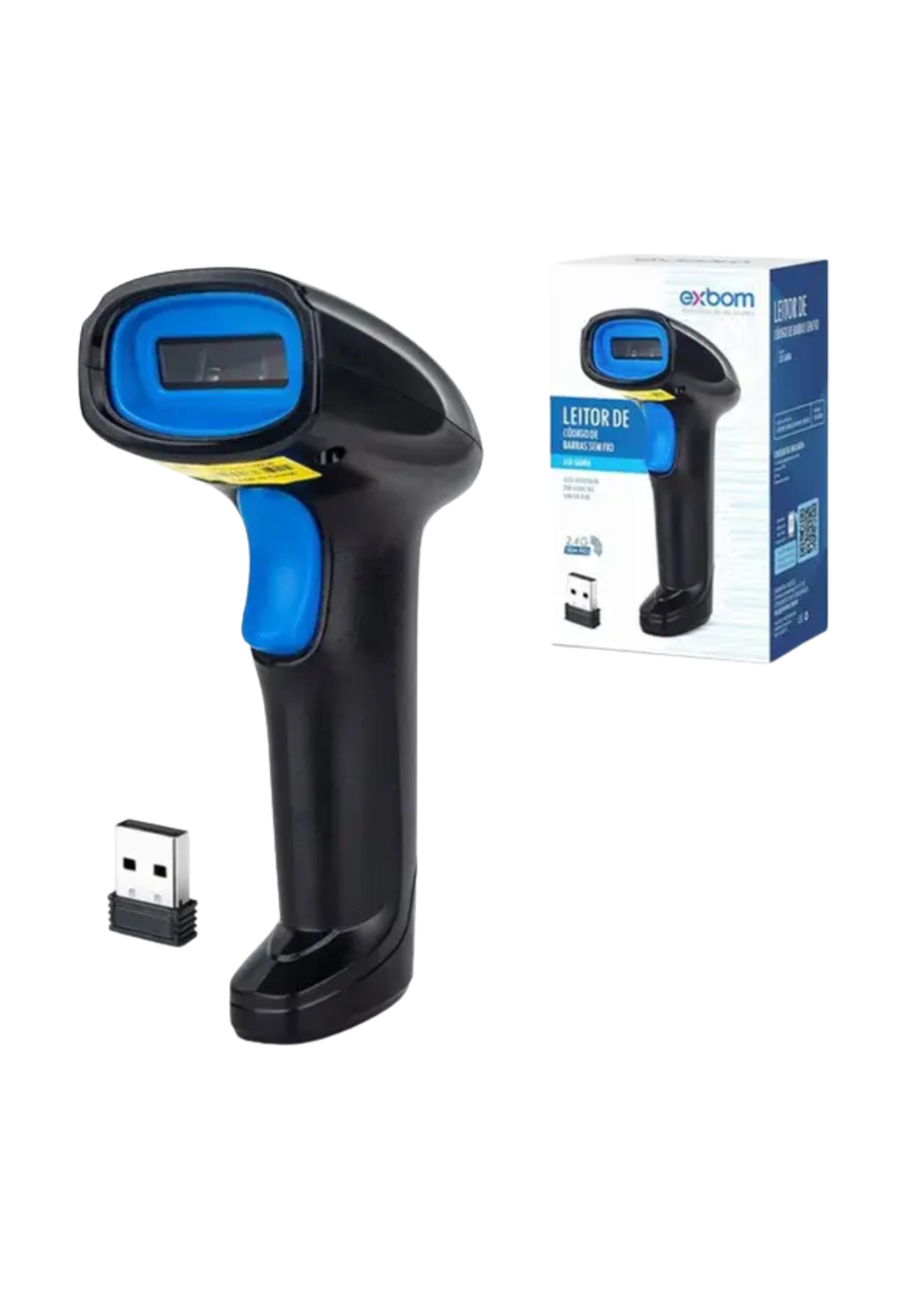 LEITOR DE CODIGO DE BARRA S/FIO EXBOM LCB-S600A