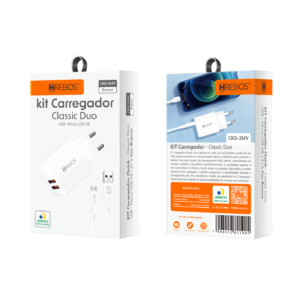 CARREGADOR HREBOS CLASSIC DUO V8 CRG-214V